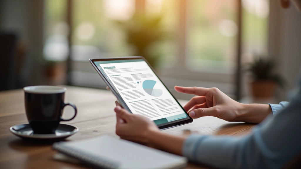 Personne consultant une newsletter sur l'économie et les finances